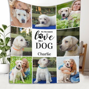 Allt du behöver är Kärlek Hund Personlig 8 Pet Pho Fleecefilt