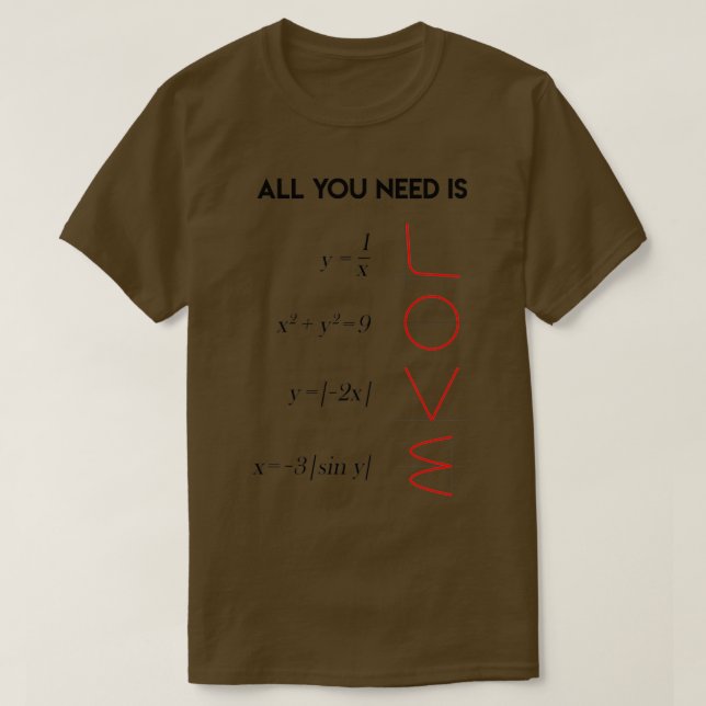 Allt du behöver är Kärlek Math Lärargåva T Shirt (Design framsida)