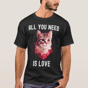 Allt du behöver är kärlek med hjärt- och hjärthjär t shirt