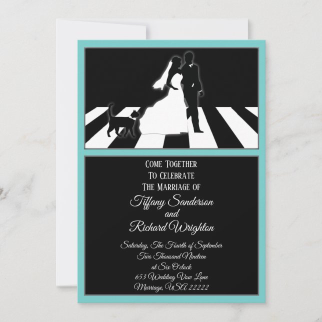 Allt du behöver är Kärlek Music Cat bröllopsinbjud Inbjudningar (Framsida)