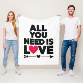 Allt du behöver är Kärlek - Mysigt bläckfisk för h Fleecefilt