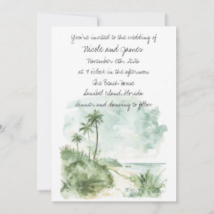 Allt du behöver är Kärlek och Beach Wedding Inbjud Inbjudningar