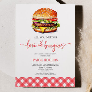 Allt du behöver är Kärlek och Burgers Möhippa Inbjudningar