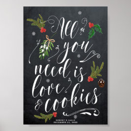 Allt du behöver är kärlek och christmas-tecknet fö poster