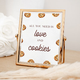 Allt du behöver är Kärlek och Cookies Party Sign Poster