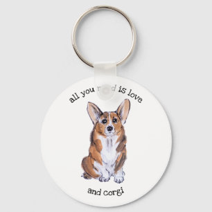 Allt du behöver är kärlek och Corgi Nyckelring
