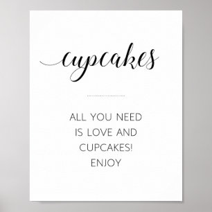 Allt Du Behöver Är Kärlek Och Cupcakes Bröllopssky Poster