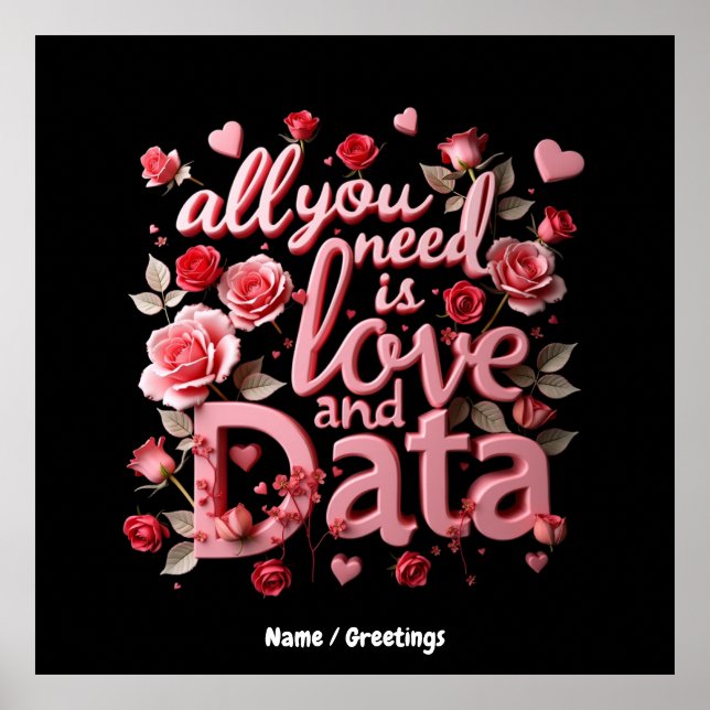 Allt du behöver är Kärlek och data A Funny Valenti Poster (Framsidan)