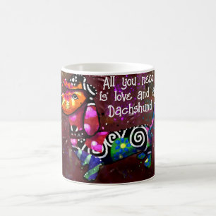 Allt du behöver är Kärlek och en Dachshund Abstrak Kaffemugg