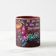 Allt du behöver är Kärlek och en Dachshund Abstrak
