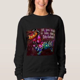Allt du behöver är Kärlek och en Dachshund Abstrak T Shirt