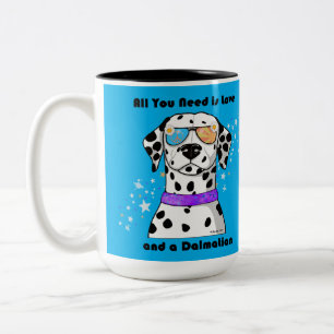 Allt du behöver är Kärlek och en Dalmatien Två-Tonad Mugg
