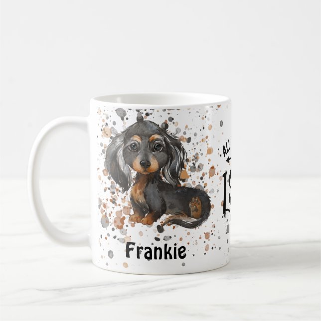 Allt du behöver är Kärlek och en Hund (Dachshund l Kaffemugg (Vänster)