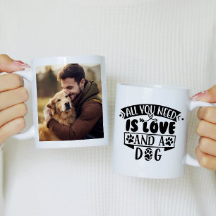 Allt du behöver är kärlek och en hund foto kaffemugg