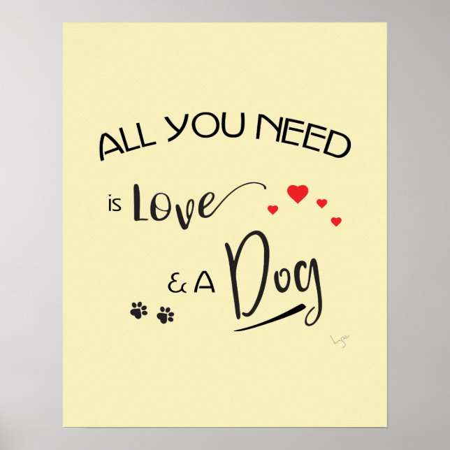 Allt du behöver är Kärlek och en Hund, grafik Poster (Framsidan)