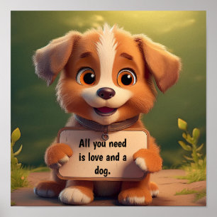 Allt du behöver är kärlek och en hund. poster