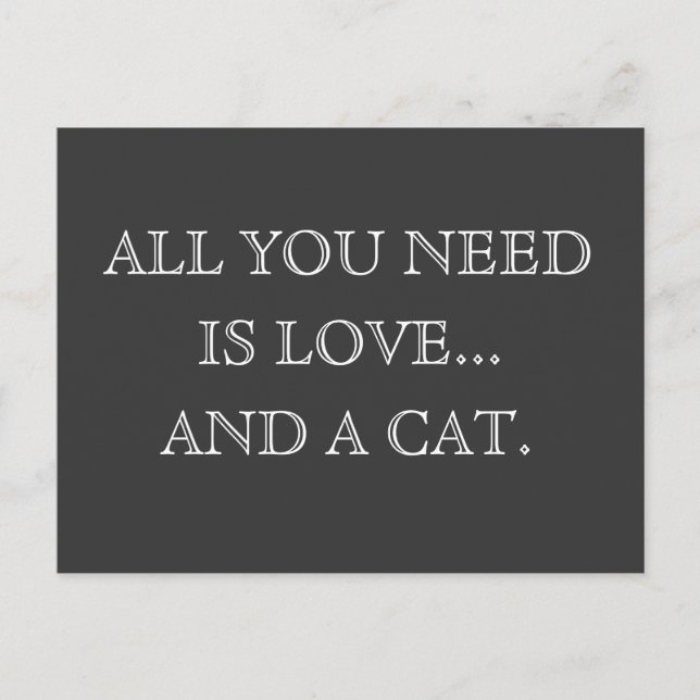 Allt du behöver är kärlek..och en hund - vykort (Framsida)