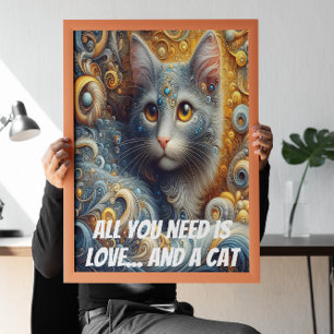 Allt du behöver är kärlek och en katt poster