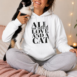 Allt du behöver är kärlek och en katt Söt Citat T Shirt