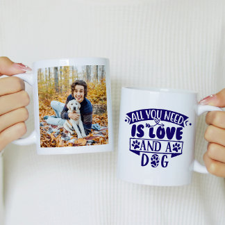 Allt du behöver är kärlek och ett hundfoto kaffemugg