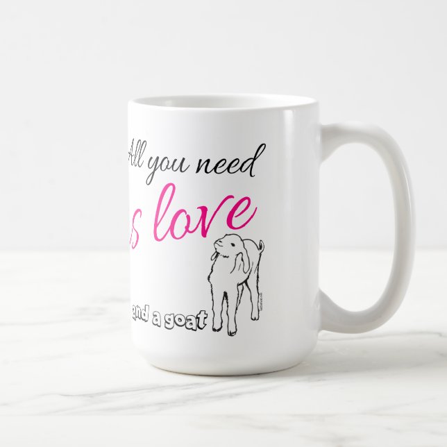 Allt du behöver är Kärlek och Goat Kaffemugg (Höger)