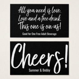 Allt du behöver är Kärlek och gratis dryck, Biljet Visitkort