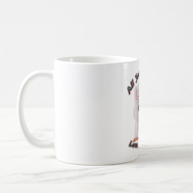 Allt du behöver är kärlek och hund kaffemugg (Vänster)