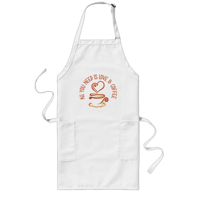 Allt du behöver är Kärlek och kaffe Långt Förkläde (Framsidan)