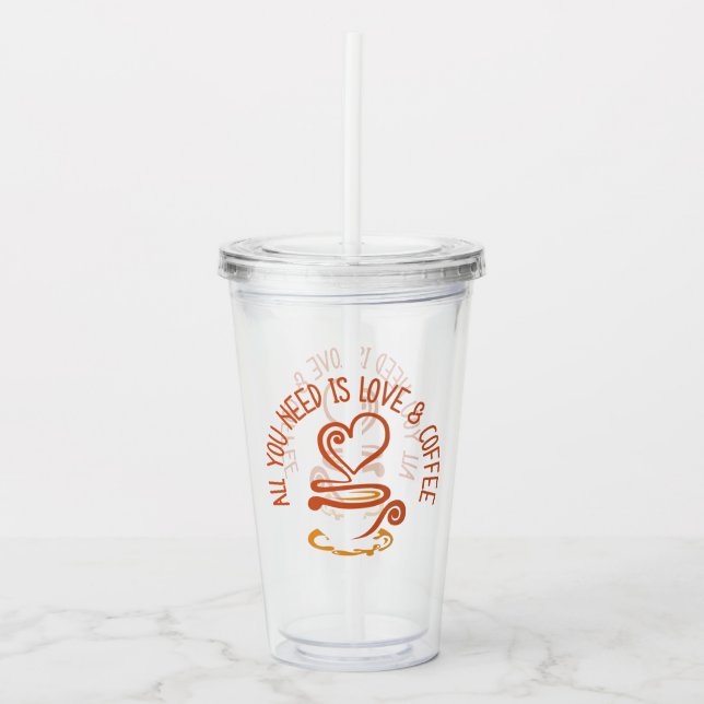 Allt du behöver är Kärlek och kaffe Take Away Mugg (Framsida)