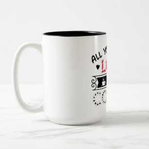 Allt du behöver är Kärlek och kaffe Två-Tonad Mugg