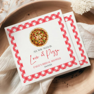 Allt Du Behöver Är Kärlek Och Pizza Bröllopsdusch Pappersservett