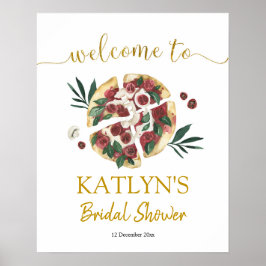 Allt du behöver är kärlek och pizza Bröllopsdusch Poster