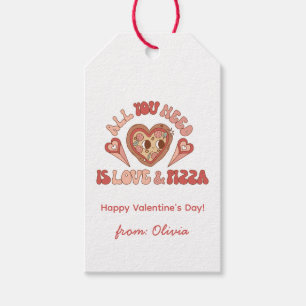 Allt du behöver är kärlek och pizza! Groovy Valent Presentetikett