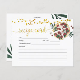 Allt du behöver är Kärlek och Pizza Recept Card Inbjudningar