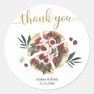 Allt du behöver är kärlek och pizza tack dekal runt klistermärke