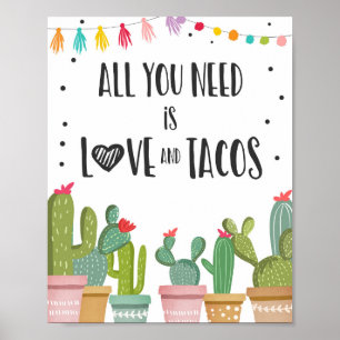 Allt du behöver är Kärlek och Tacos Fiesta Bord-te Poster