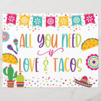 Allt du behöver är Kärlek och Tacos-tecken - Vit
