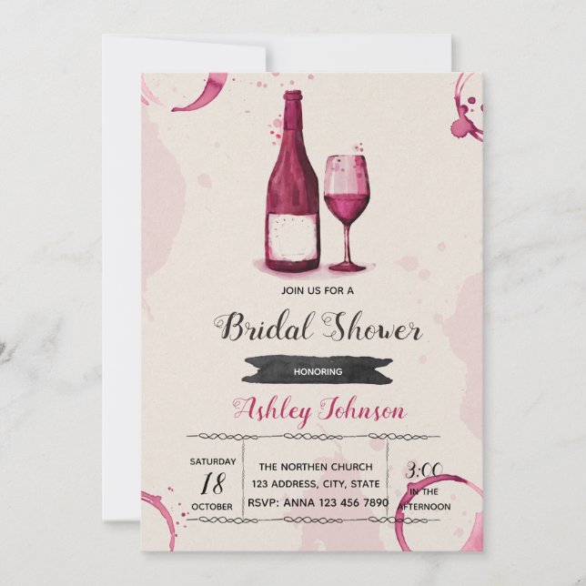 Allt du behöver är kärlek och vin inbjudan (Framsida)