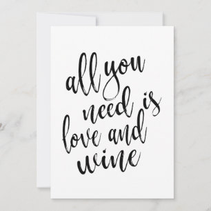 Allt du behöver är kärlek och vin prisvärt tecken