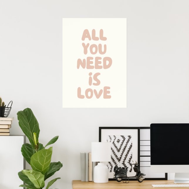 Allt du behöver är kärlek poster (Hemmakontoret)