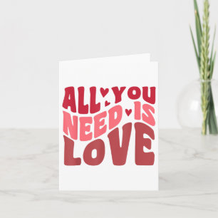 Allt du behöver är Kärlek Retro Stil Valentines da Kort