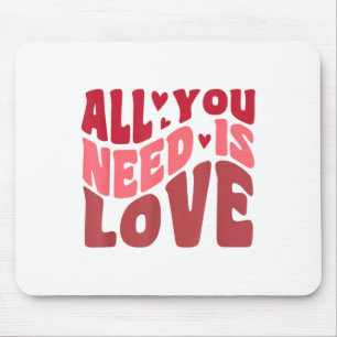 Allt du behöver är Kärlek Retro Stil Valentines da Musmatta