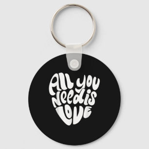 Allt du behöver är Kärlek Retro Stil Valentines da Nyckelring