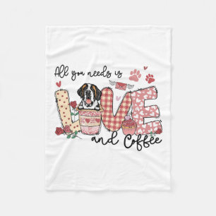 Allt du behöver är Kärlek Saint Bernard och Coffee Fleecefilt