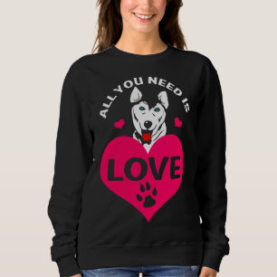 Allt Du Behöver Är Kärlek Siberian Husky Hund T Shirt
