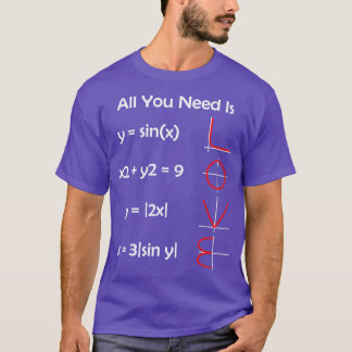 Allt du behöver är KÄRLEK-stilig matematik T Shirt