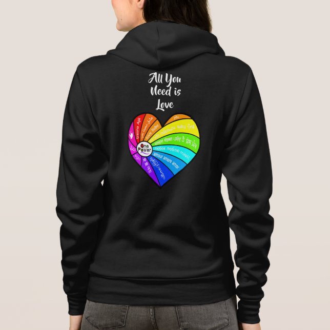 Allt du behöver är kärlek t shirt (Baksida)