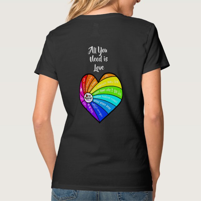 Allt du behöver är kärlek t shirt (Baksida)