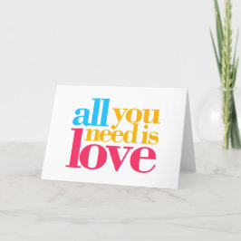 Allt du behöver är kärlek tack kort