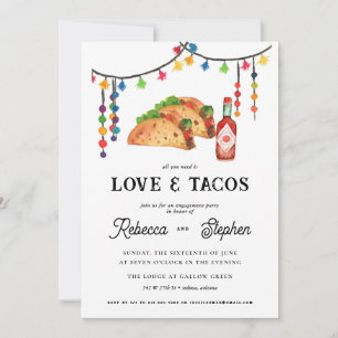 Allt du behöver är kärlek & tacos Förlovningsfes Inbjudningar
